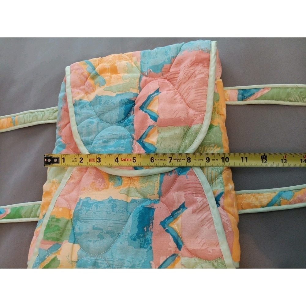 Vintage Casserole Dish Carrier 2 Handles Thick All Cloth Quilted 80s Retro - Picture 8 of 9
